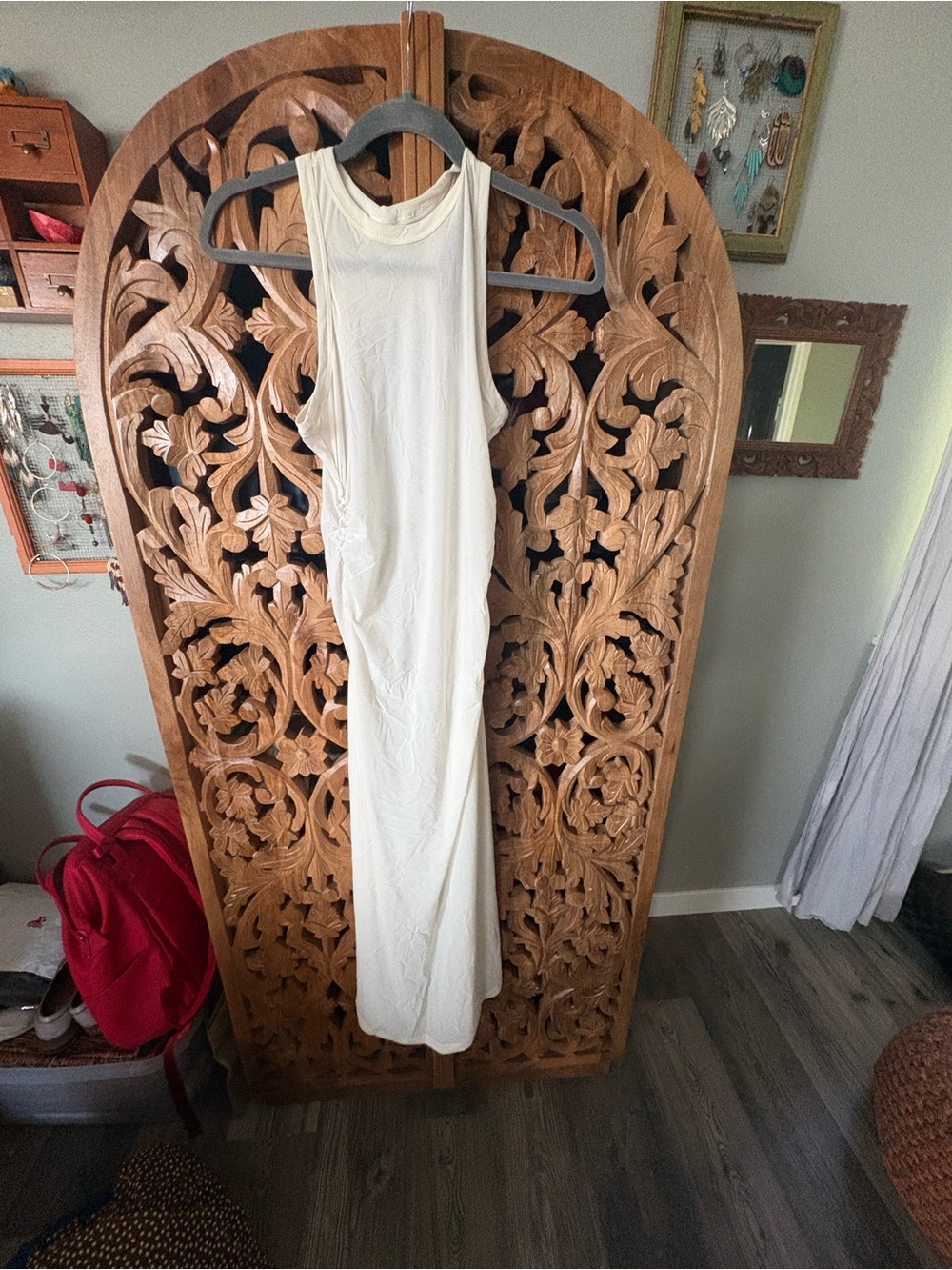 Athleta Cream Sleeveless Maxi Swim Coverup